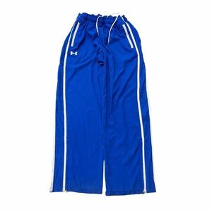 Under Armour Blue Track Pants LG Loose Fit Zip Ankle Athletic